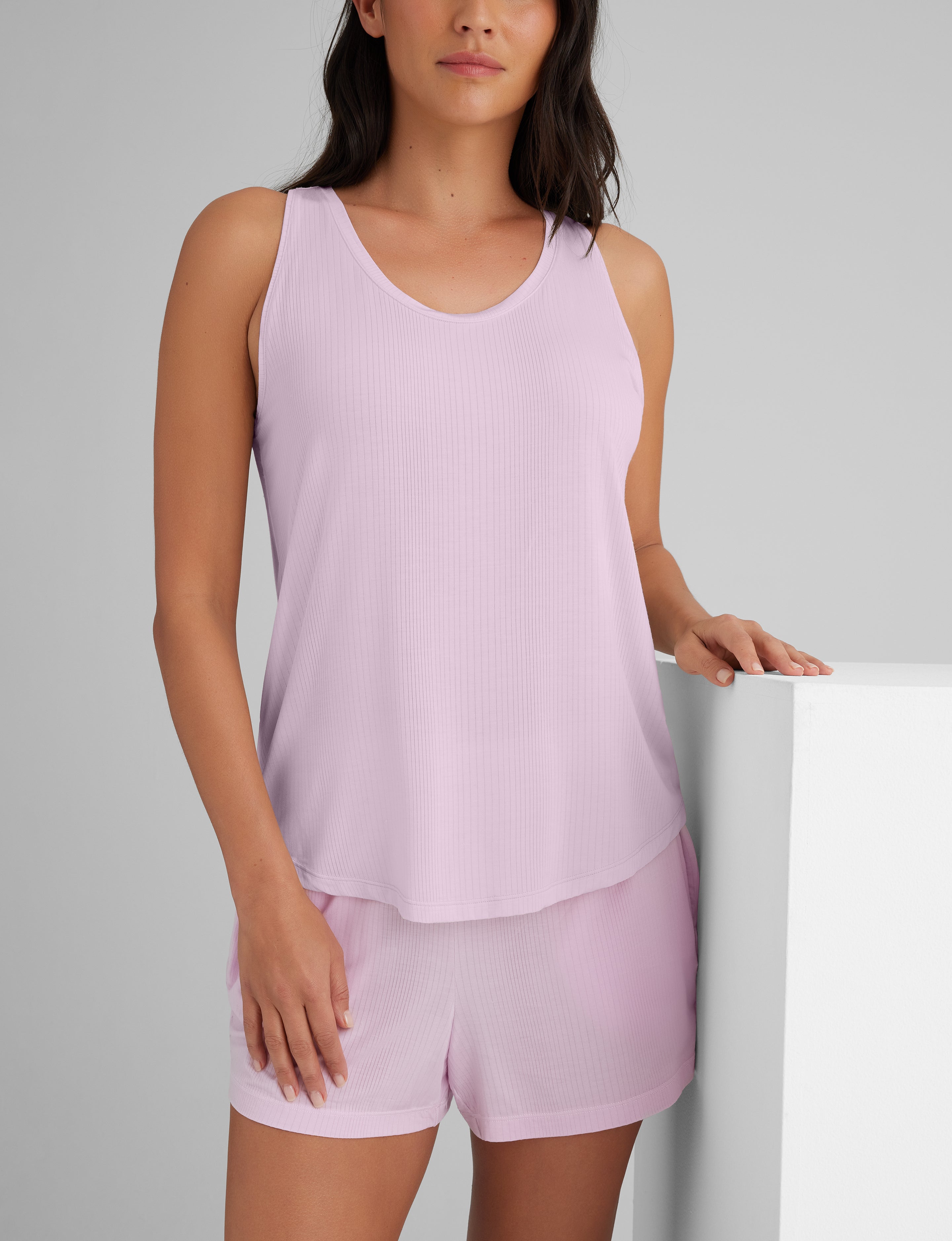 Women's Second Skin Luxe Rib Sleep Tee & Short Set