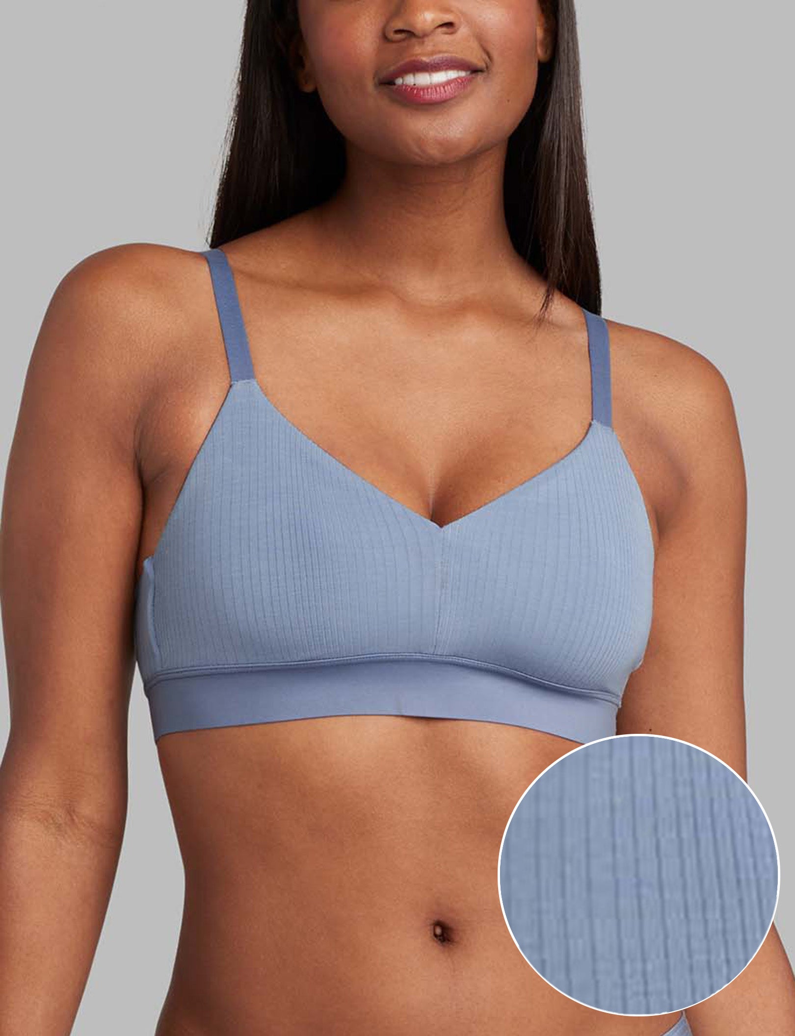 Women's Second Skin Luxe Rib Triangle Bralette