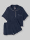 Women's Downtime Pajama Top & Short Set::Dress Blues::Swatch