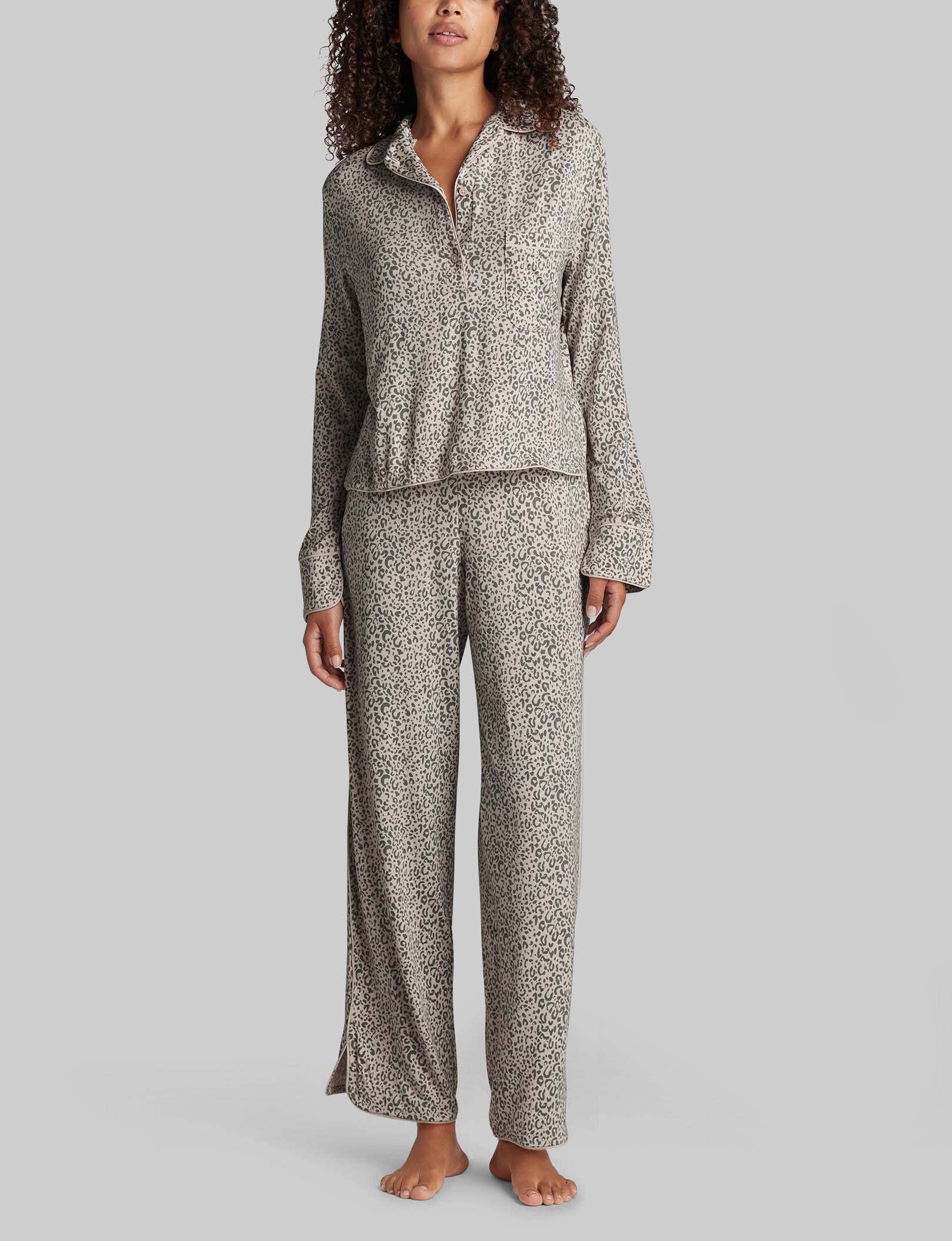Women's Downtime Long Sleeve Pajama Top & Pant Set