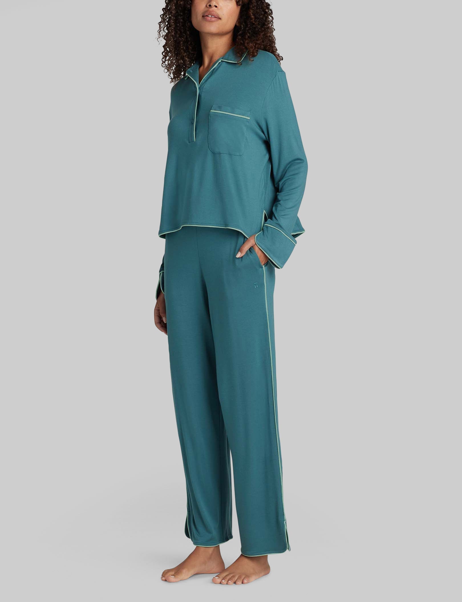 Women's Downtime Long Sleeve Pajama Top & Pant Set