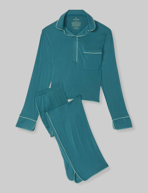 Women's Downtime Long Sleeve Pajama Top & Pant Set Tommy John