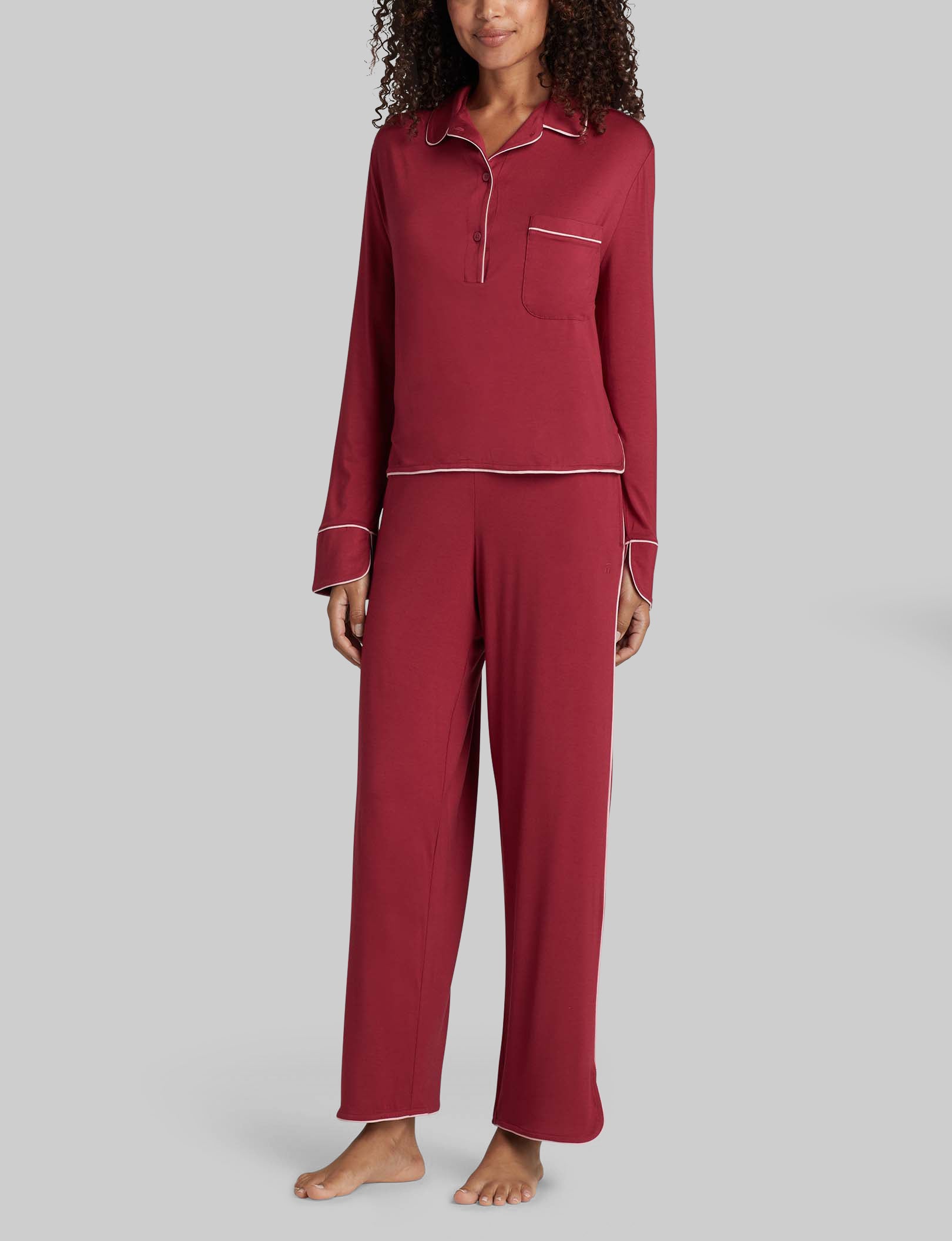 Women's Downtime Long Sleeve Pajama Top & Pant Set
