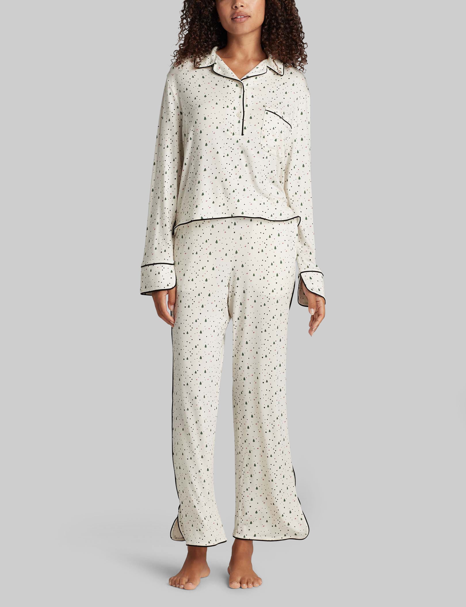 Women's Downtime Long Sleeve Pajama Top & Pant Set