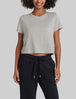 Women's Second Skin Not-Too-Cropped Crew Neck Tee::Heather Grey