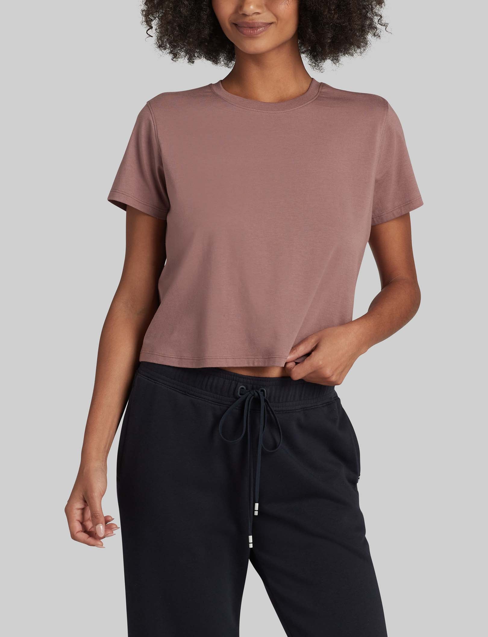 Women's Second Skin Not-Too-Cropped Crew Neck Tee