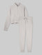 Women's French Terry Half-Zip & Jogger Set::Silver Gray