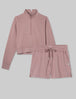 Women's French Terry Half-Zip & Short Set::Twilight Mauve
