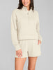 Women's French Terry Half-Zip Sweatshirt::Almond Milk