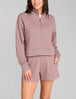 Women's French Terry Half-Zip Sweatshirt::Twilight Mauve