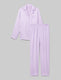 Women's Silk Long Sleeve Pajama Top & Pant Set::Lavendula::Swatch