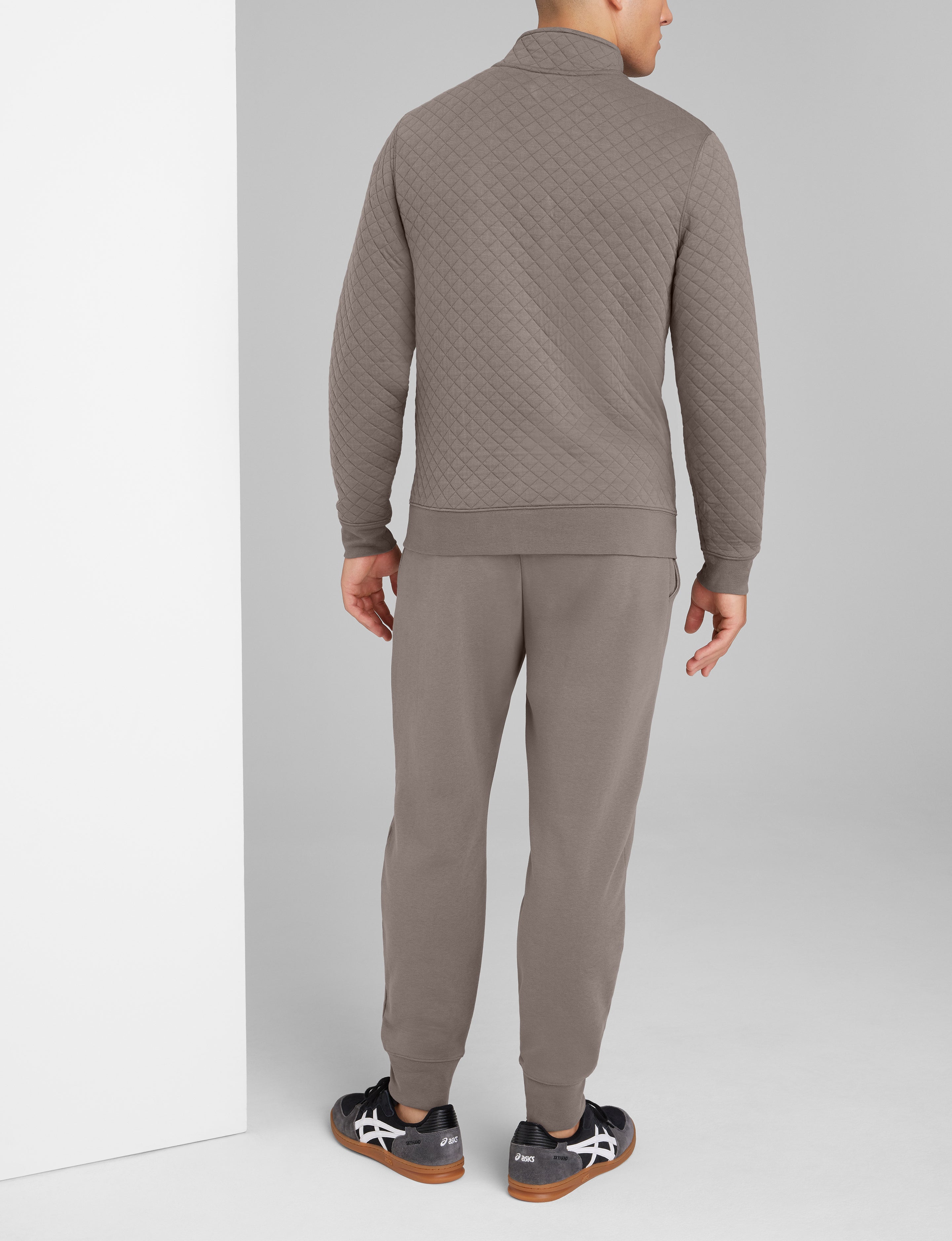 Quilted Quarter Zip & French Terry Jogger Set