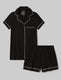 Women's Downtime Pajama Top & Short Set::Black::Swatch