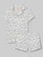 Women's Downtime Pajama Top & Short Set::Ski Mountain::Swatch