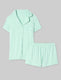 Women's Downtime Pajama Top & Short Set::Misty Jade Mini Polka Dot::Swatch