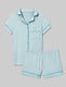 Women's Downtime Pajama Top & Short Set::Aqua-Esque
