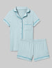 Women's Downtime Pajama Top & Short Set::Aqua-Esque
