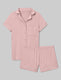 Women's Downtime Pajama Top & Short Set::Silver Pink