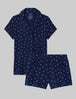 Women's Downtime Pajama Top & Short Set::Dress Blues Floating Umbrellas