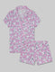 Women's Downtime Pajama Top & Short Set::Violet Magnolias