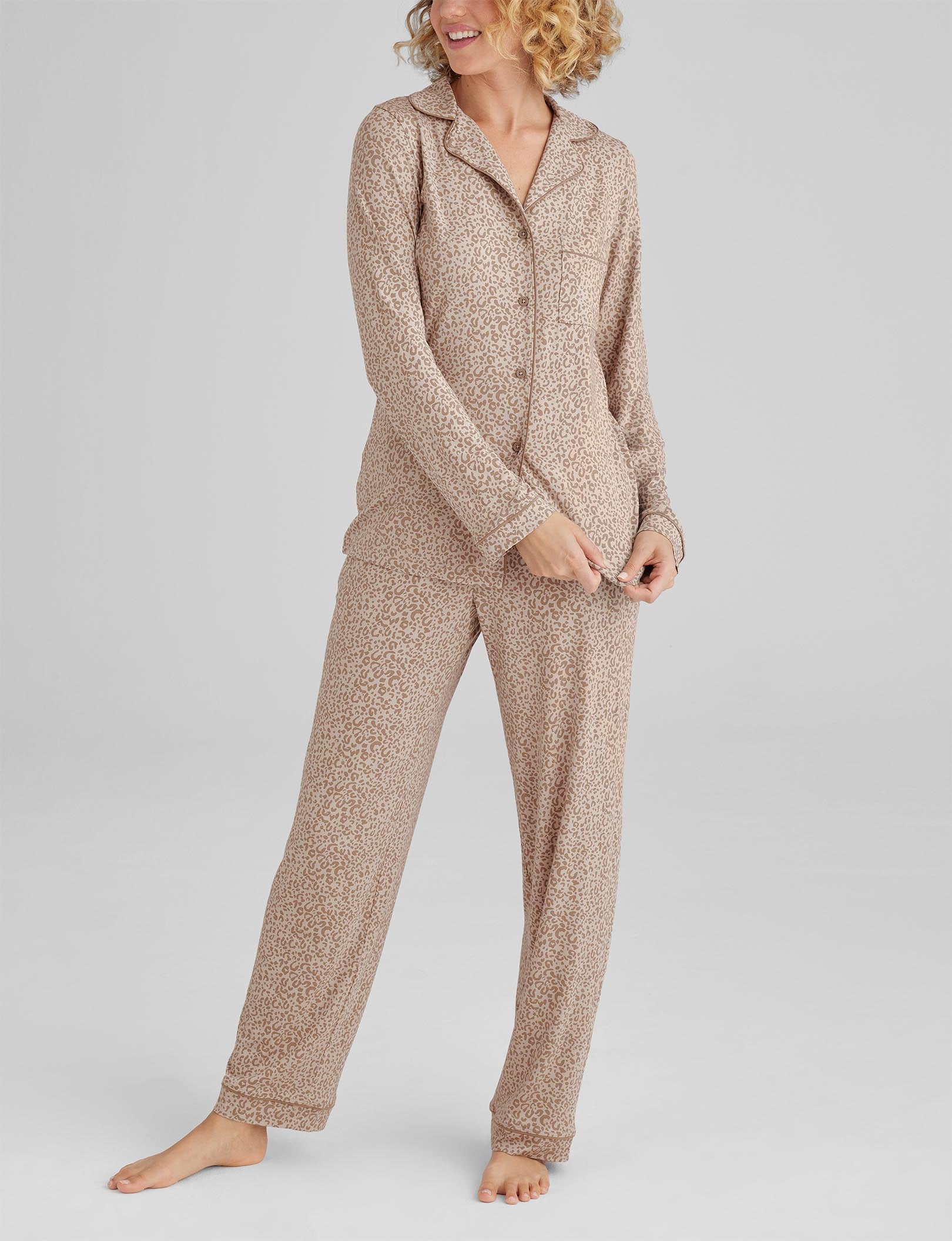 Women's Downtime Long Sleeve Pajama Top & Pant Set