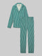 Women's Downtime Long Sleeve Pajama Top & Pant Set::Jasper Green Pinstripe::Swatch