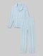 Women's Downtime Long Sleeve Pajama Top & Pant Set::Ice Water Blizzard::Swatch