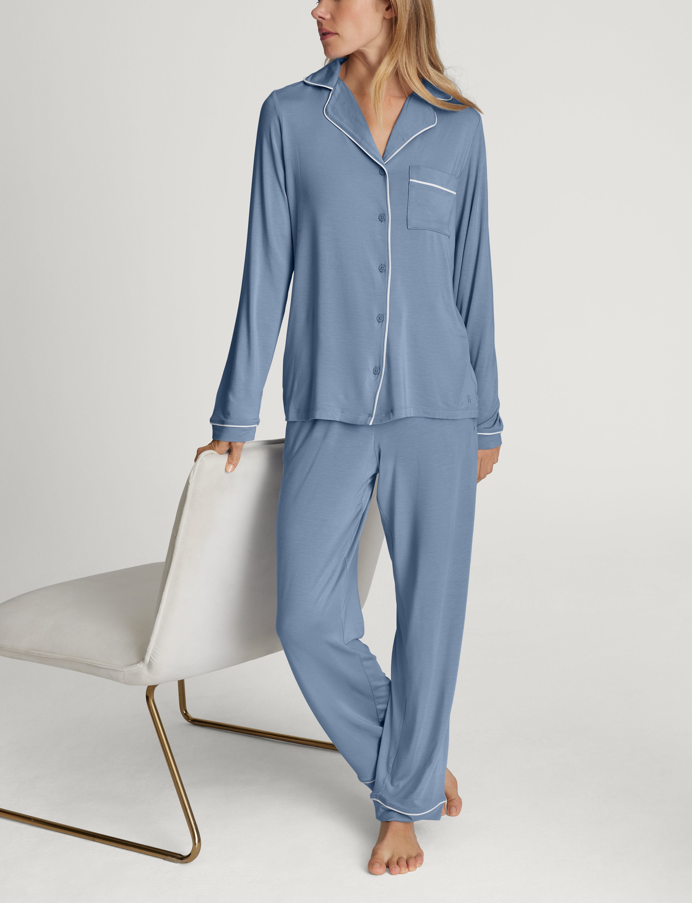 Women's Downtime Long Sleeve Pajama Top & Pant Set