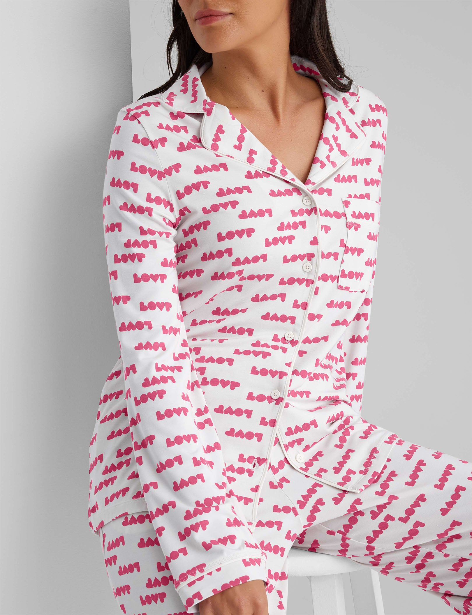 Women's Downtime Long Sleeve Pajama Top & Pant Set