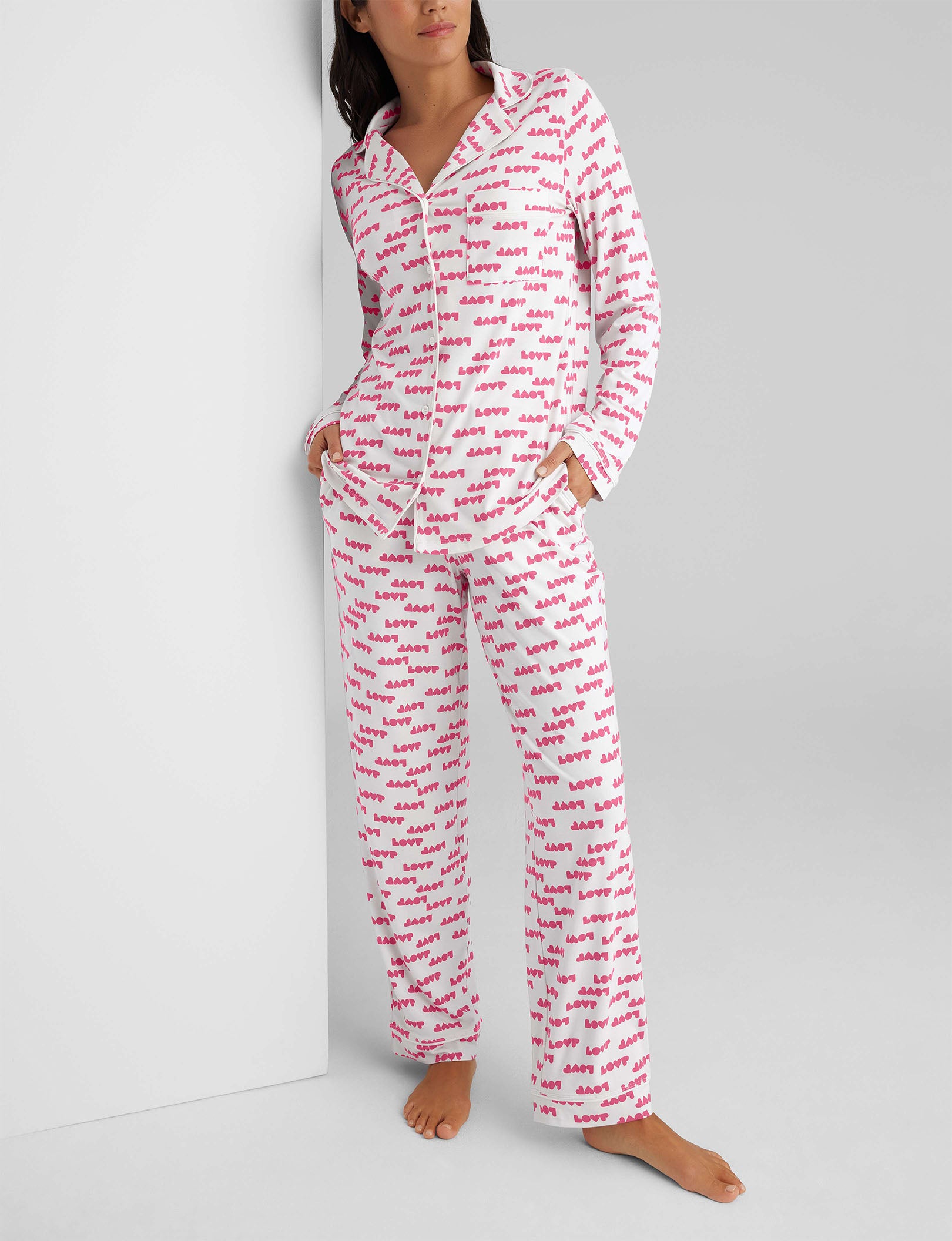 Women's Downtime Long Sleeve Pajama Top & Pant Set