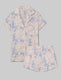 Women's Downtime Pajama Top & Short Set::Blush Scattered Floral
