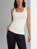 Women's Second Skin Micro Rib Fitted Tank::Coconut Milk