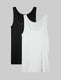 Women's Micro Rib Fitted Tank (2-Pack)::Black/Coconut Milk