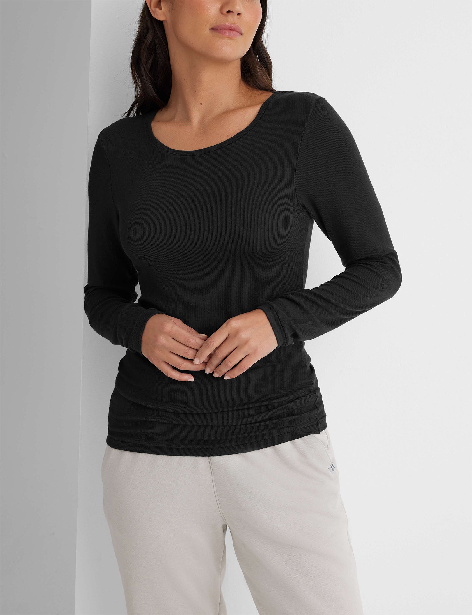 Women's Micro Rib Long Sleeve Tee (2-Pack)