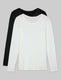 Women's Micro Rib Long Sleeve Tee (2-Pack)::Black/Coconut Milk