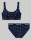 Second Skin Scoop Bralette & Brief Set::Dress Blues Floating Umbrellas