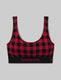Second Skin Scoop Bralette::Red Holiday Plaid::Swatch