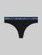 Women's Second Skin Thong::Black/Blue Holiday Plaid WB::Swatch