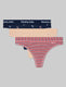 Women's Second Skin Thong (3-Pack)::Floating Umbrellas/Maple Sugar/Stripe