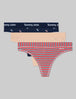 Women's Second Skin Thong (3-Pack)::Floating Umbrellas/Maple Sugar/Stripe