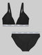 Signature Comfort Lace Triangle Bralette & Bikini Set::Black Lace