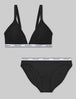 Signature Comfort Lace Triangle Bralette & Bikini Set::Black Lace