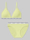 Signature Comfort Lace Triangle Bralette & Bikini Set::Luminary Yellow Lace