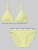 Signature Comfort Lace Triangle Bralette & Bikini Set::Luminary Yellow Lace