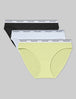 Women's Signature Comfort Lace Bikini (3-Pack)::Black/White/Green Lace