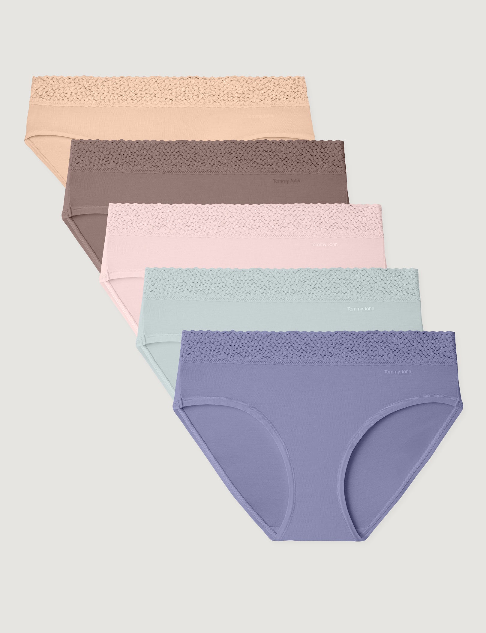 Women's Second Skin Brief, Lace Waist (5-Pack)