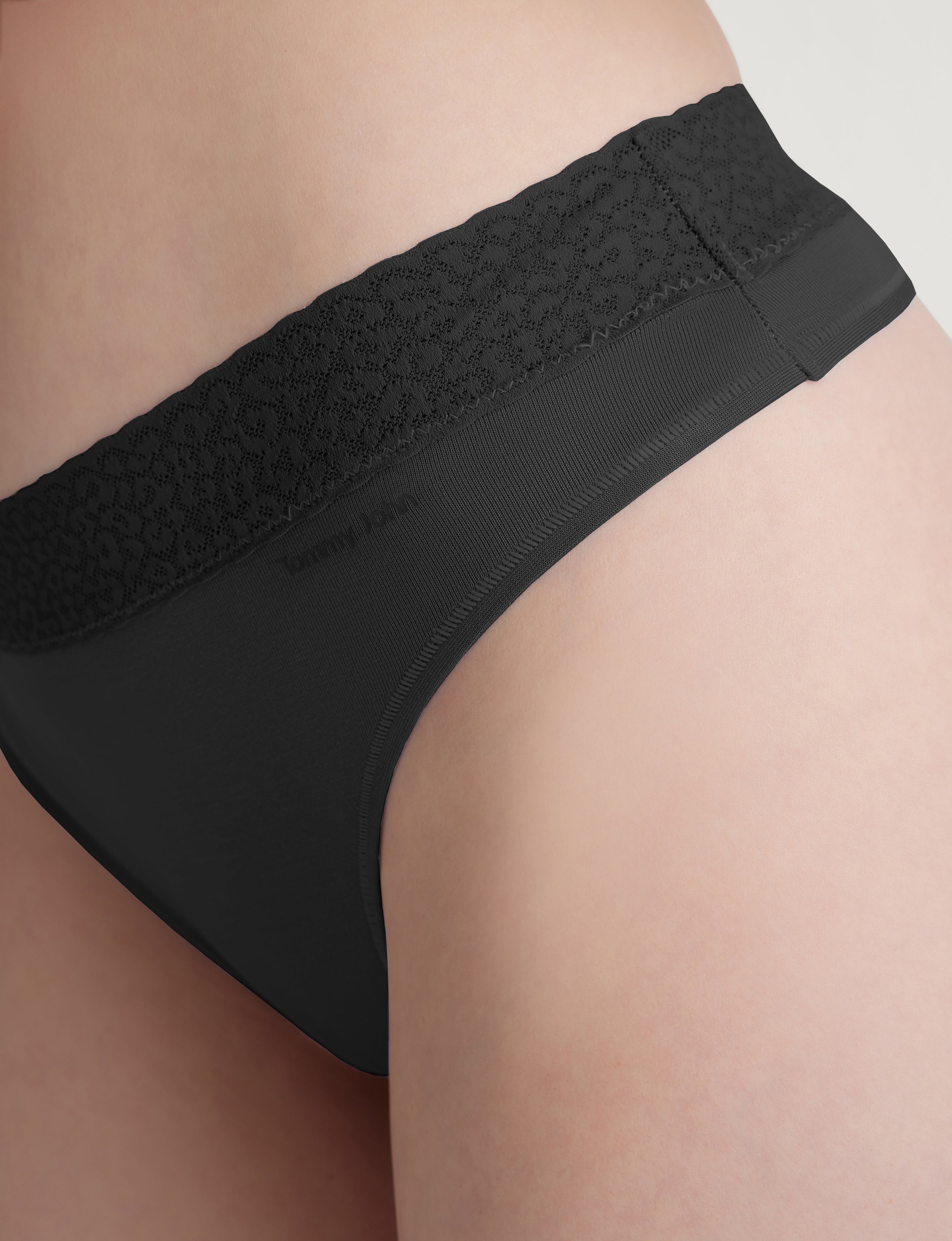 Women's Second Skin Thong, Lace Waist