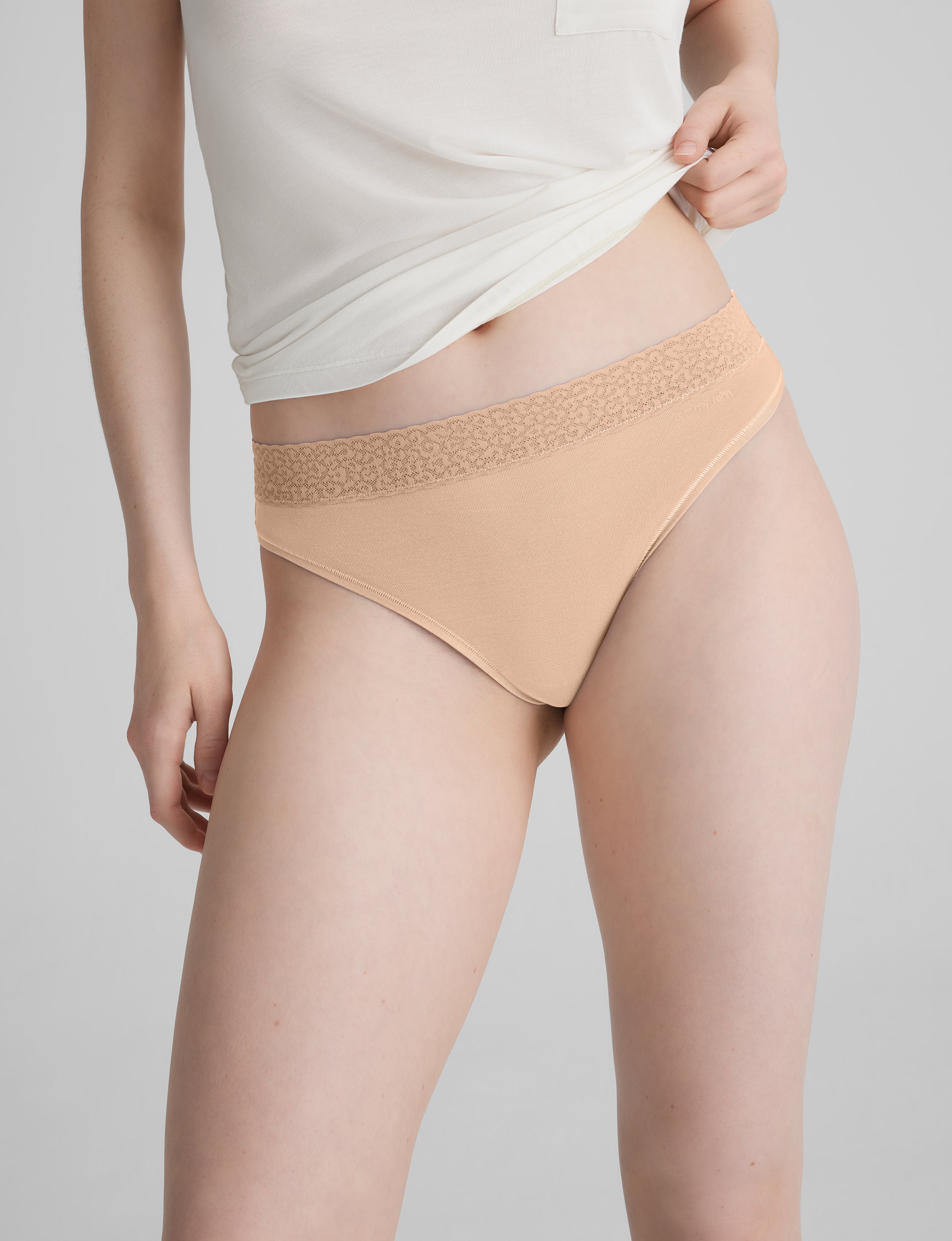 Women's Second Skin Thong, Lace Waist (3-Pack)
