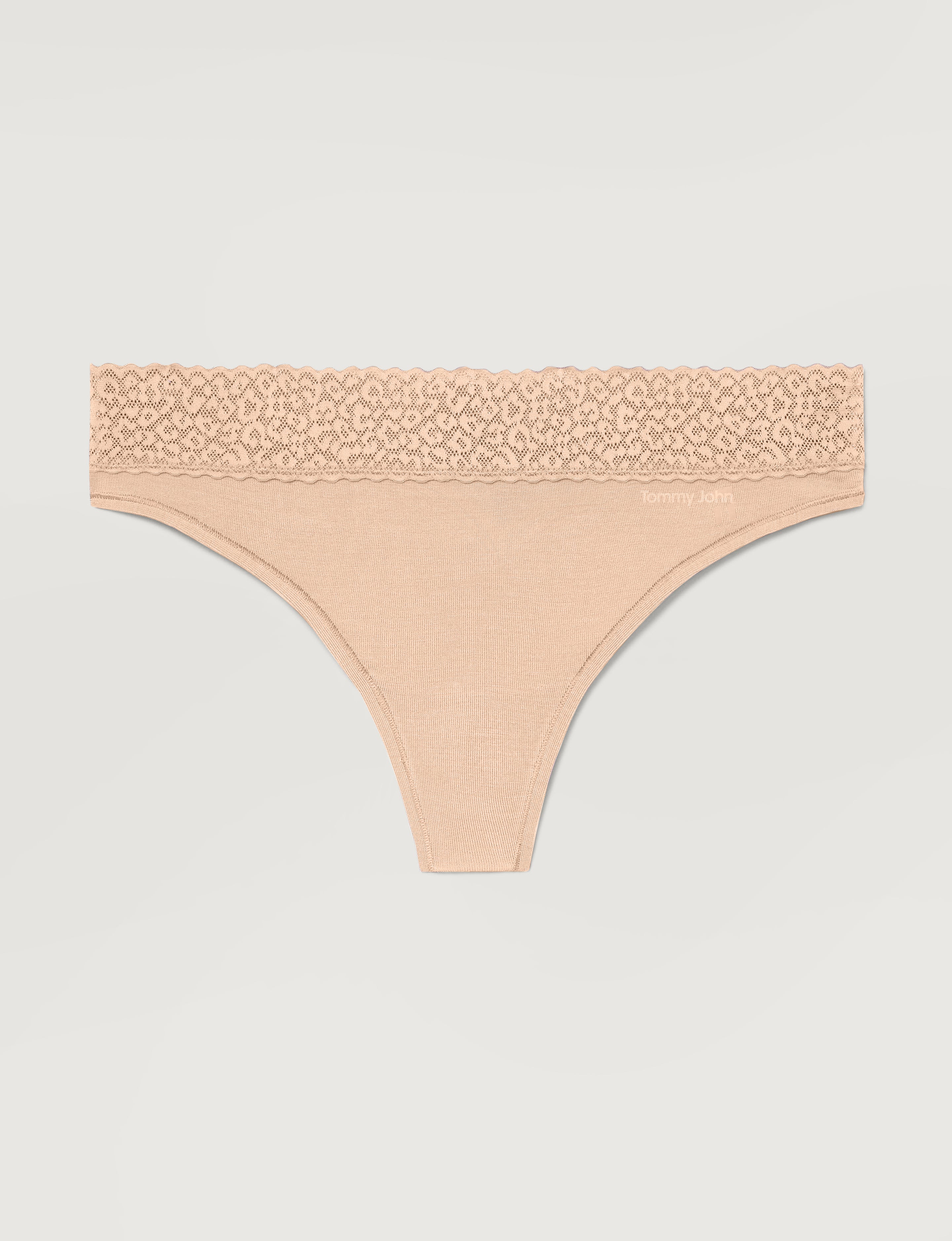 Women's Second Skin Thong, Lace Waist