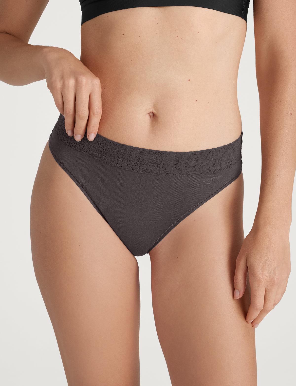 Women's Second Skin Thong, Lace Waist